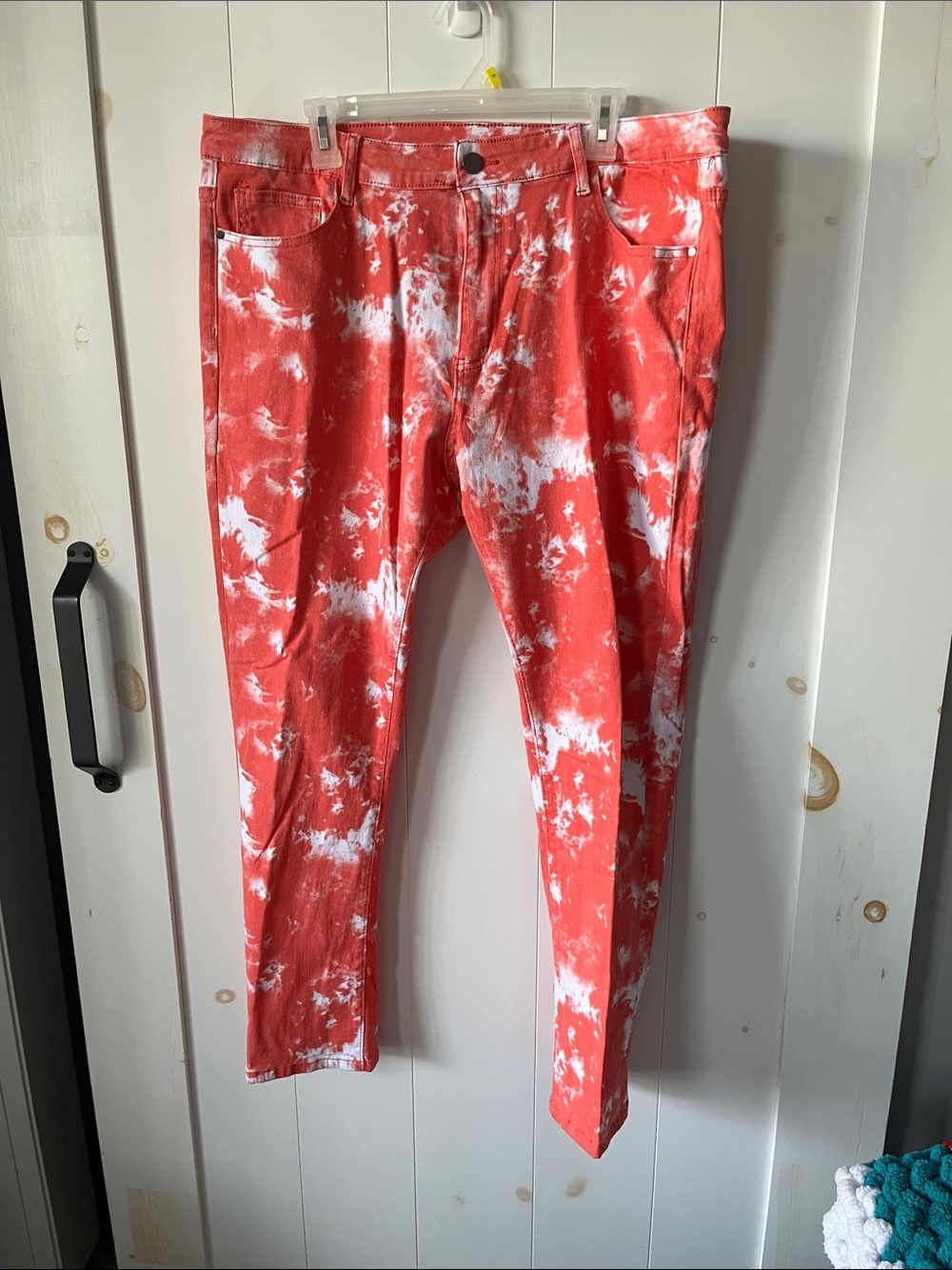 Men's Red Tie-Dye Jeans